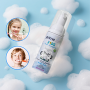 Baby foaming pump toothpaste bubble gum flavor fluoride-free safe to swallow for infants