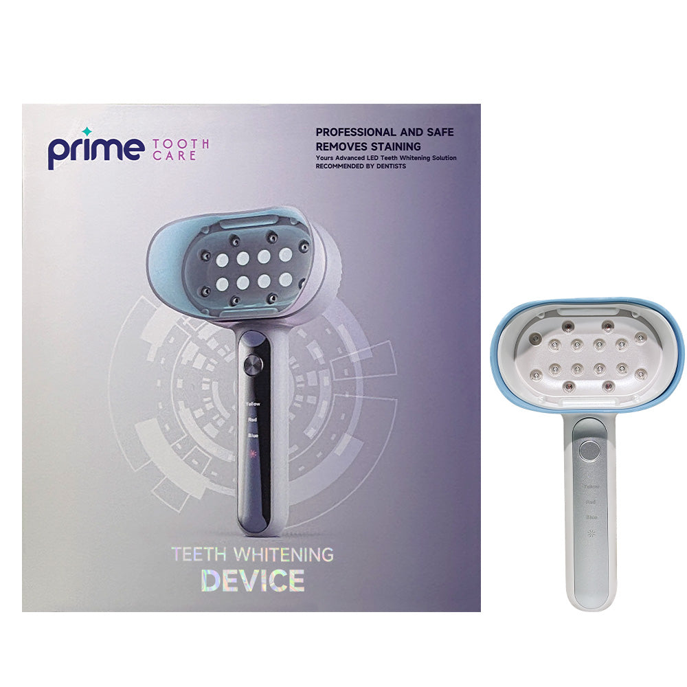 LED teeth whitening device with blue light technology and 4 smart modes for professional results