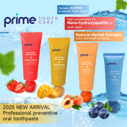 Collection of fruit flavor pump toothpaste with nHAP for family oral care and enamel protection