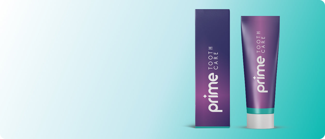 Prime Tooth Care toothpaste and box for daily smile and dental health.
