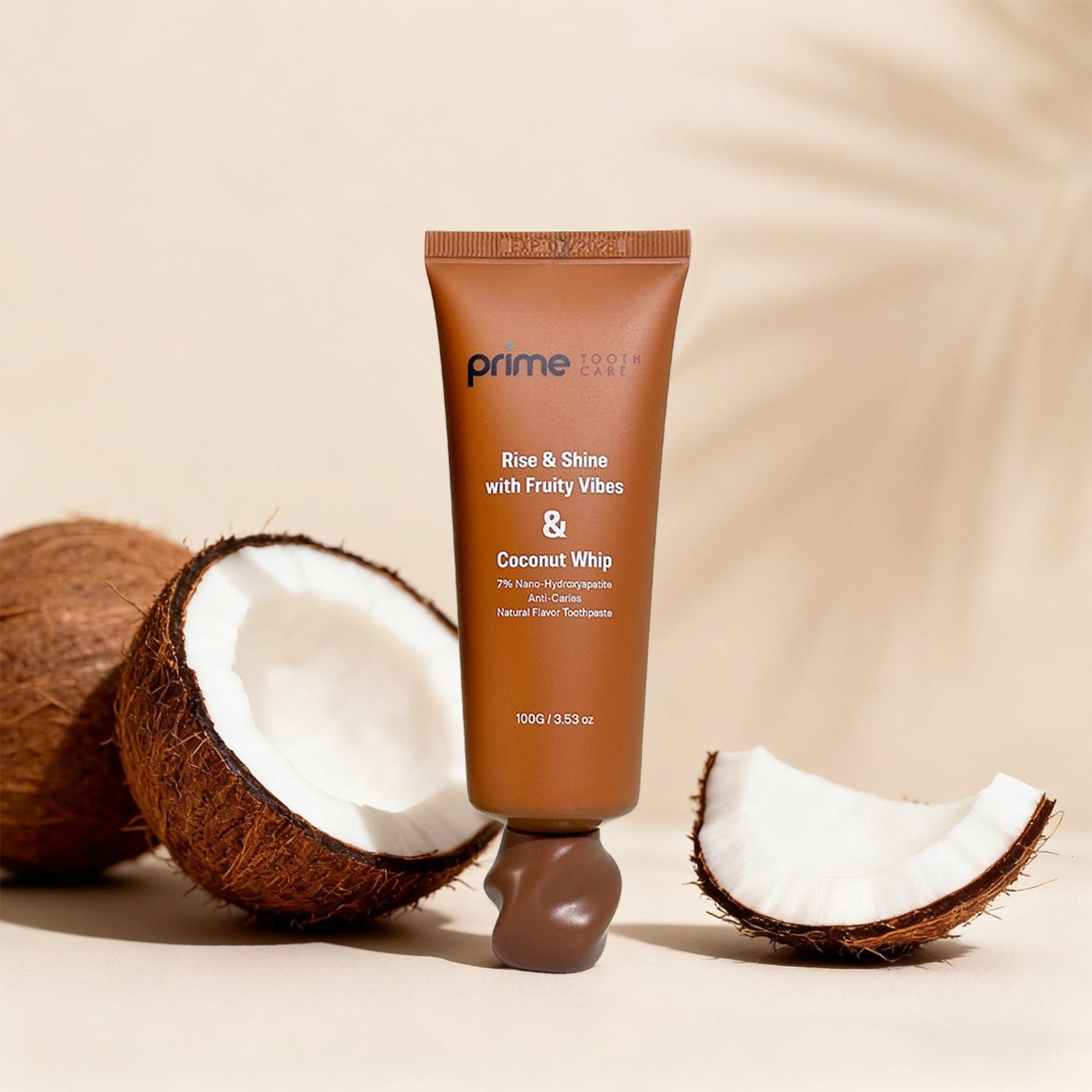 Coconut flavor nHAP toothpaste pump bottle for natural whitening and cavity protection